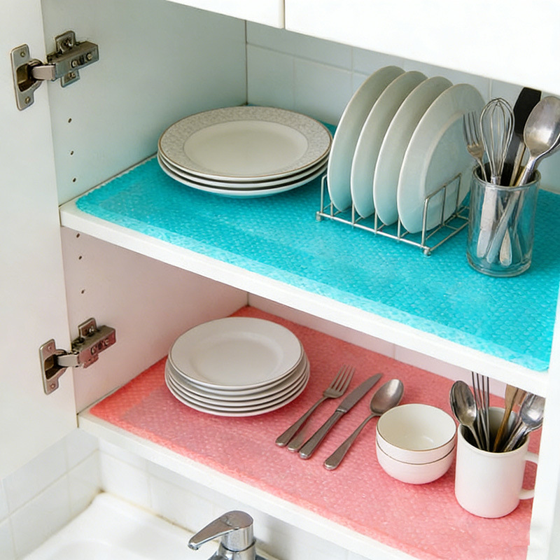 Cuttable Cabinet Mats, Refrigerator Dining Table Mats, Cabinet Mats, Moisture-Proof Mats, Easy-To-Clean Placemats, 4-Piece Drawer Pad Paper