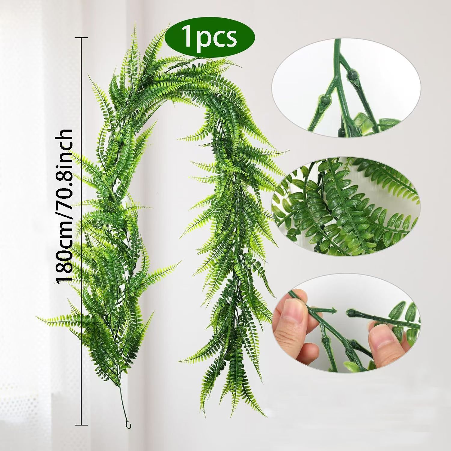 Cross Border Artificial Persian Leaf 180cm Persian Rattan Wedding Arch Decoration Winding Green Plant Persian Grass Rattan