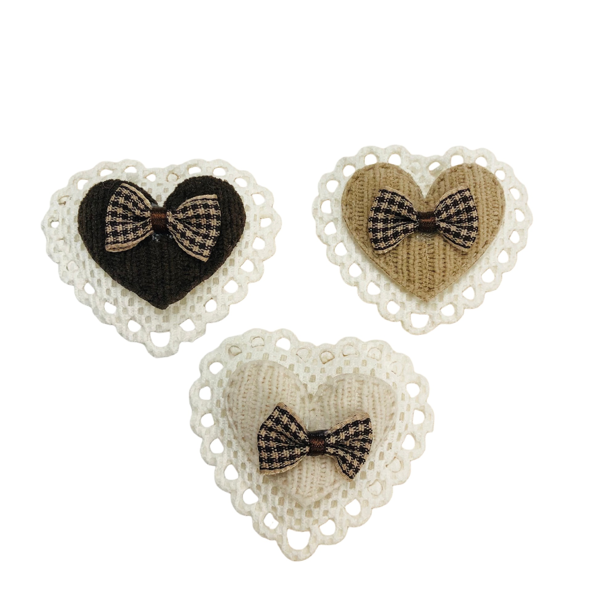 Autumn and Winter Fabric Lace Bow Accessories Cute Heart Bear Accessories DIY Clothing Accessories Shoes and Hats Hair Accessories