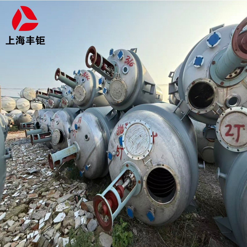 Factory Direct Supply of Used Mixing Tanks in Stock, 304 Stainless Steel Inner Coil Reactor, Steam Heating, Vertical Mixing