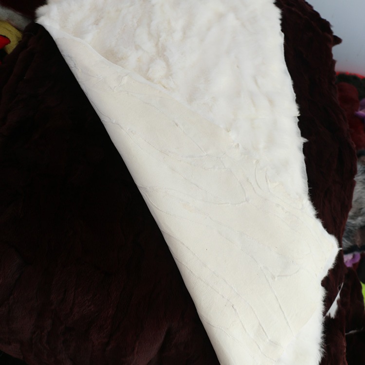 Factory Direct Sales Spliced Rabbit Fur Blanket Fabric Rabbit Skin Clothing Liner Fabric Photo Background Bedside Blanket Cloth Fabric