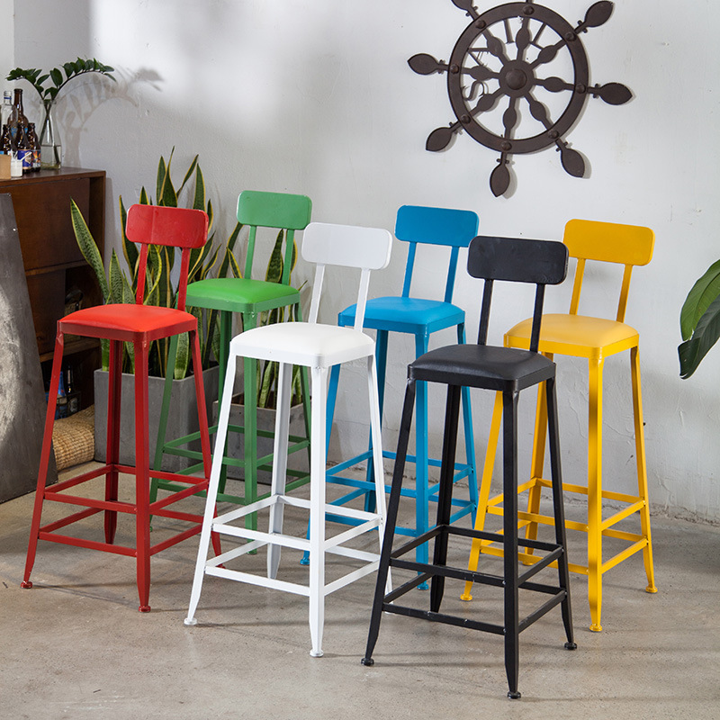 Simple Colorful Solid Wood Wall Bar Table Home High Bar Long Table Coffee Shop Milk Tea Shop Table and Chair Combination