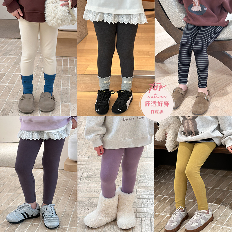 Детские брюки Aimobeibei осень 2025 года, корейский стиль, высокоэластичные, приятные к коже, 280г шерстяные леггинсы
