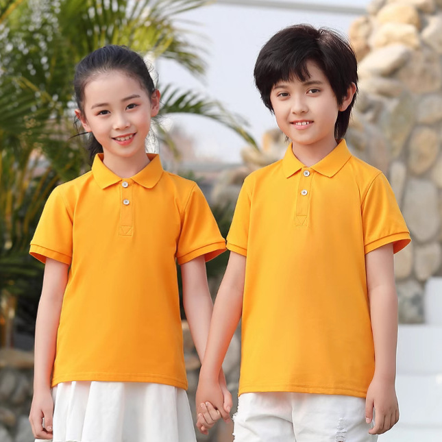 Children's T-Shirt Customized Class Uniform Logo Short-Sleeved Lapel Male Kindergarten Primary School Student Graduation Cultural Printing Customized