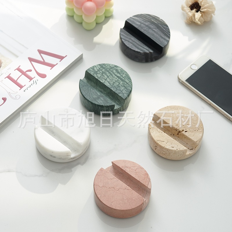 Natural Marble Stone Crafts Mobile Phone Holder Tablet Ipad Mobile Phone Display Stand Desktop Mobile Phone Holder
