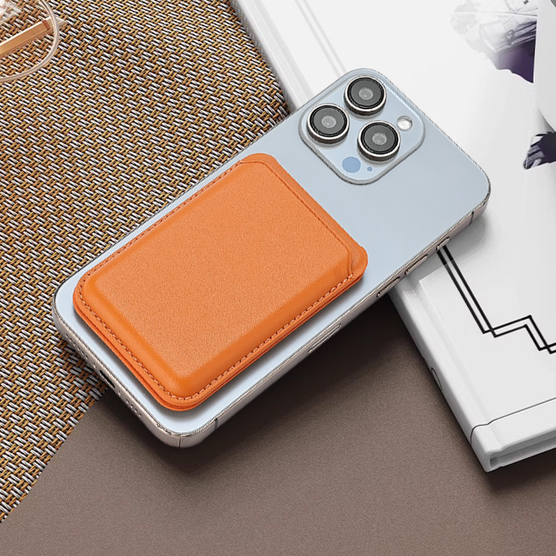 Model a Is Suitable for Apple Magsafe Strong Magnetic Phone Holder Card Holder Pu Leather Ready-Made Cross-Border Foldableing Card Holder