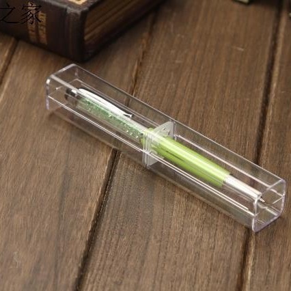 Spot full transparent pencil case small square pencil case quadrangular Crystal pencil case good quality