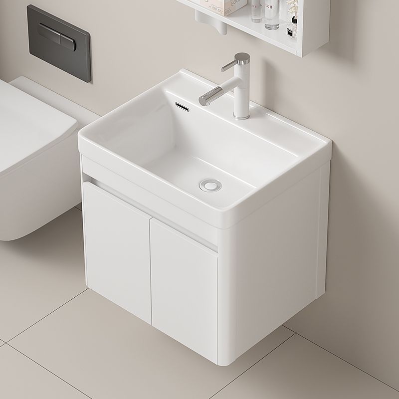 Шкаф для ванной маленького размера с водонепроницаемым алюминиевым умывальником с глубоким интегрированным керамическим умывальником для балкона