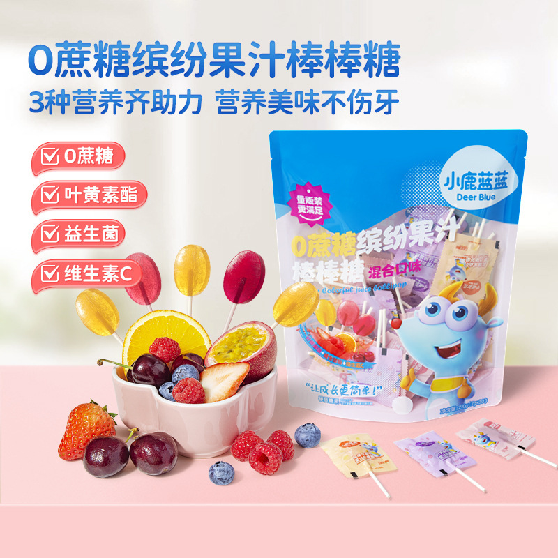 Леденец Fawn Blue Blue, цветной смешанный сок, без сахара, творческие фруктовые сладости, 210г