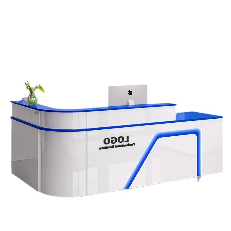 Front Desk Reception Desk Bar Table Cashier Shop Small Counter Desk Arc Fruit Shop Simple Convenience Store