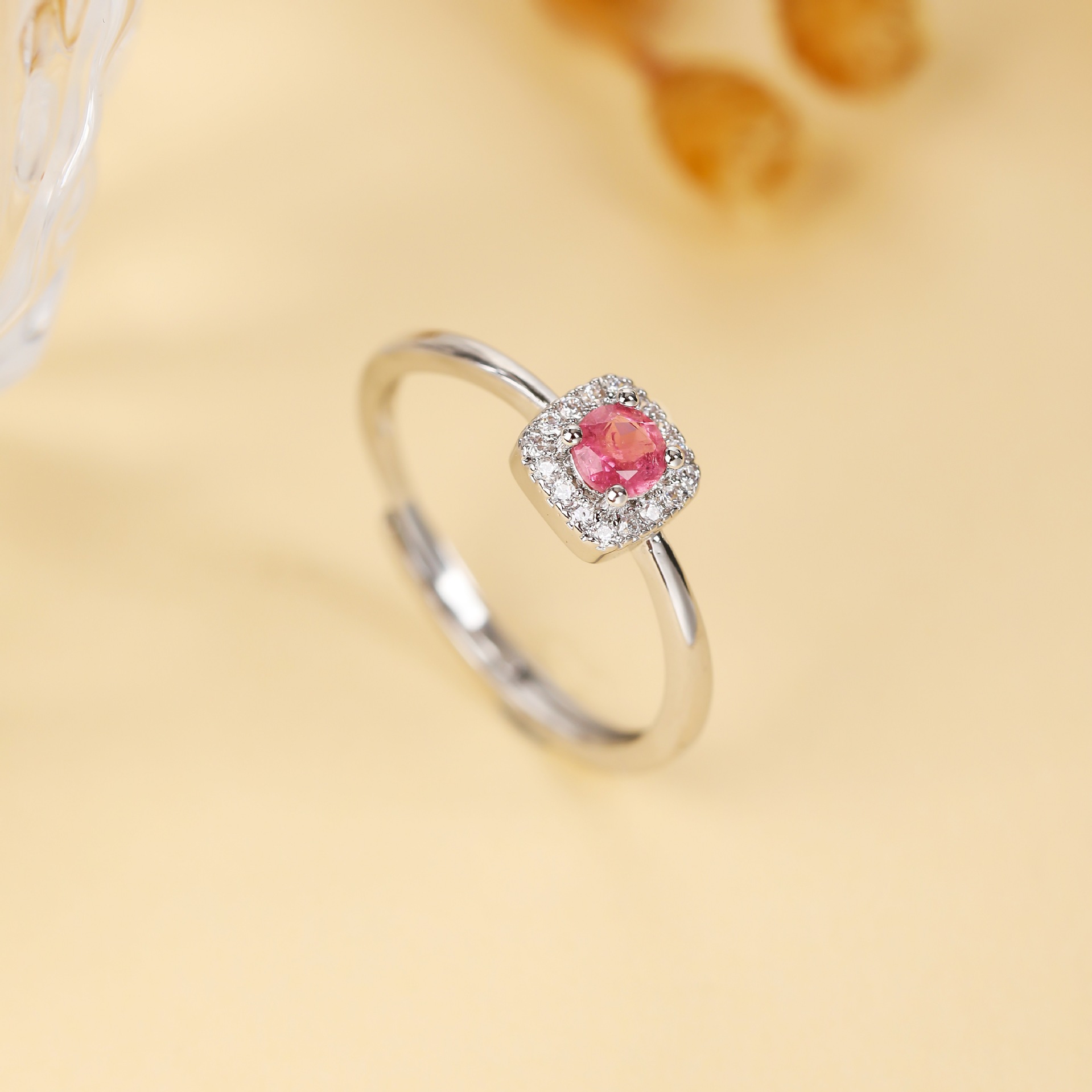 Кольцо из натуральных цветных gemstones, оптовая продажа, инкрустированное турмалином/прозрачным/пурпурным зубом, черный 4 мм, модное открытое кольцо