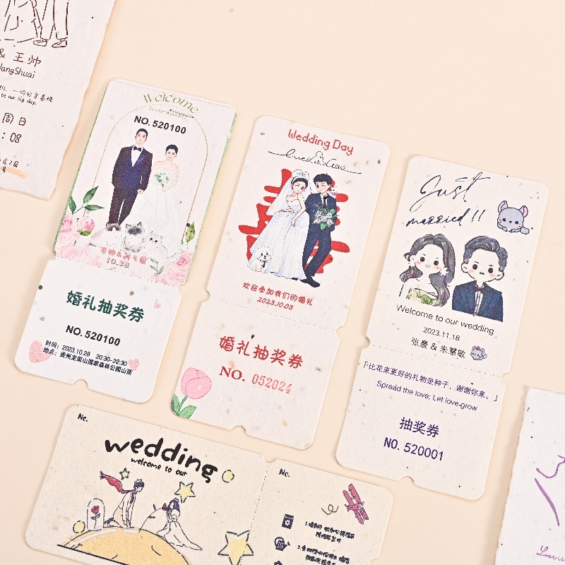 Seed paper card wholesale handmade sprout postcard creative concert tickets invitation art paper special paper