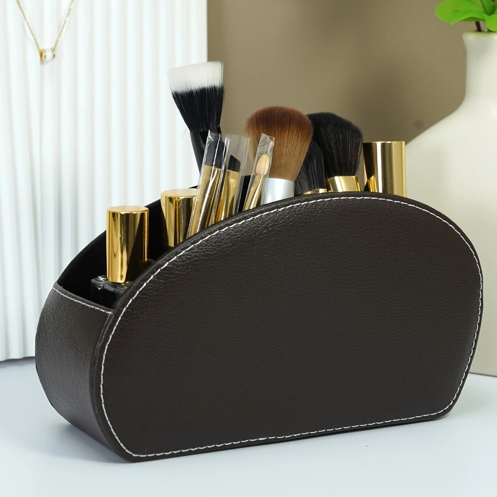 Spot Pu Leather Office Desk Storage Box Remote Control Storage Box Multi-Functional Storage Box Organizer Makeup Brush