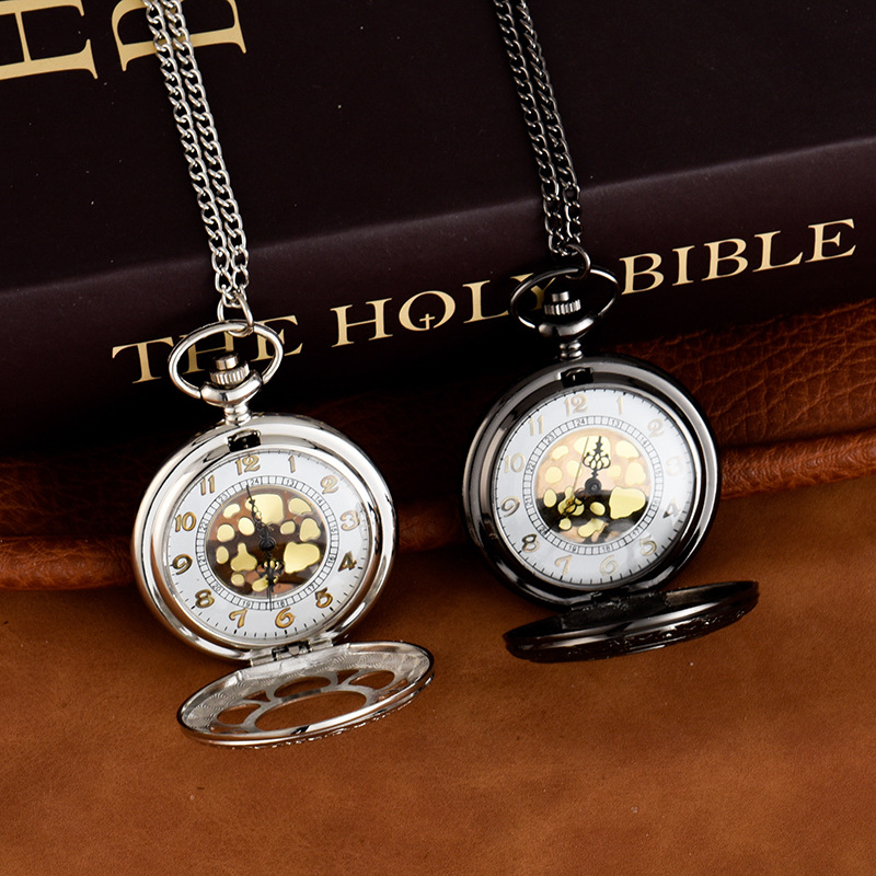 Hollow petals pocket watch a variety of styles pocket watch large alloy quartz watch flip watch a generation of hair