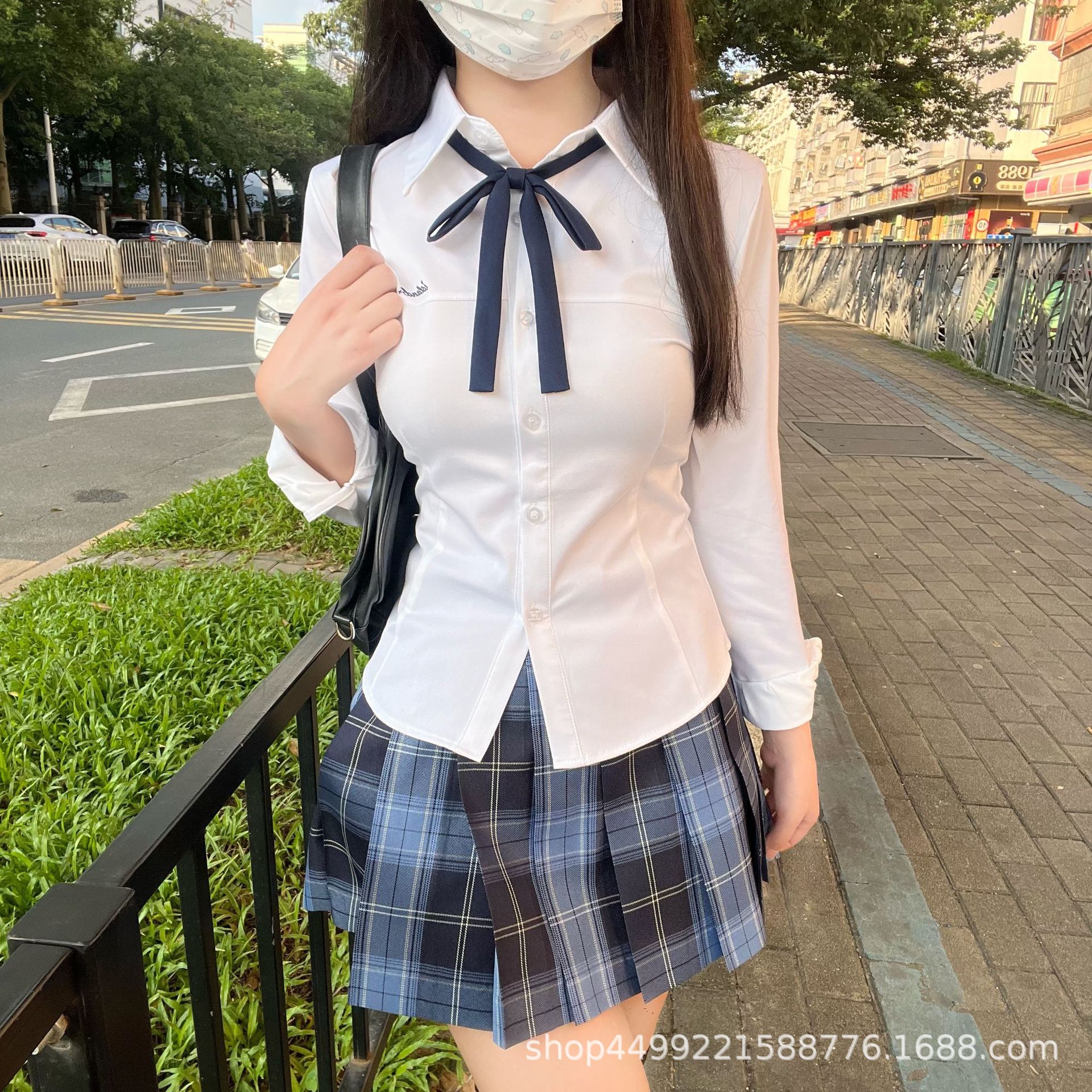 Kojima Jk Waist-Cinching Slim Short-Sleeve Sexy Women's Autumn Shirt Japanese School Uniform Style College Summer Shirt Blouse