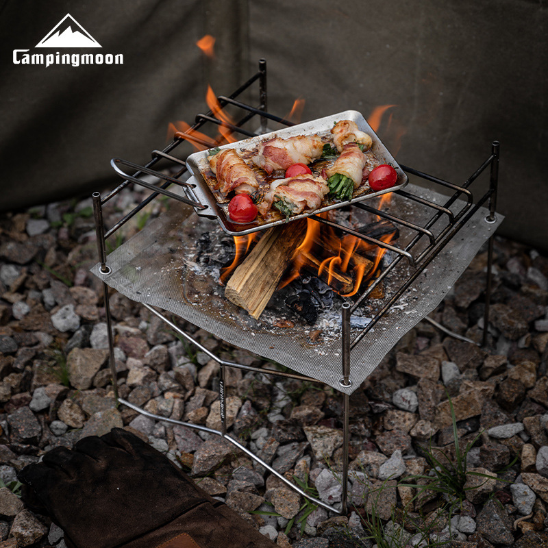SOLO-202 Small Outdoor Camping Stainless Steel Solo Foldable Lightweight Portable Grill Burning Table