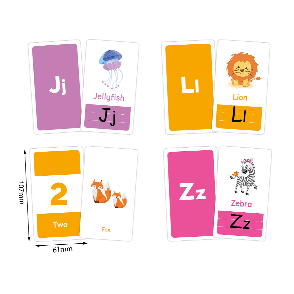 Letter Card 2-4 Years Old Children Early Education Flash Card Learning Color Number Shape Animal ABC English Letter Card