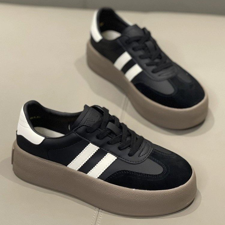 De Xun Women's Shoes 2025 New Spring Thick-Soled White Shoes Retro Casual Sports Sneakers Wholesale