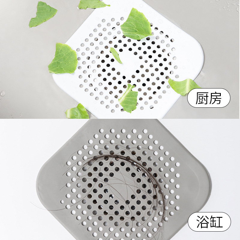Square Deodorizer Silicone Mat Floor Drain Filter Toilet Anti-Odor Deodorant Blocking Kitchen Sewer Anti-Blocking Artifact