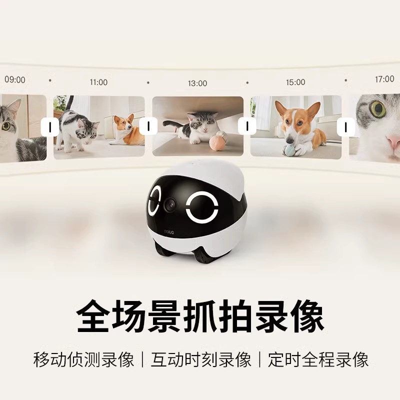 Rolamini Smart Mobile Camera Home Ps Wireless Indoor Plug-In-Free Pet Monitoring Robot