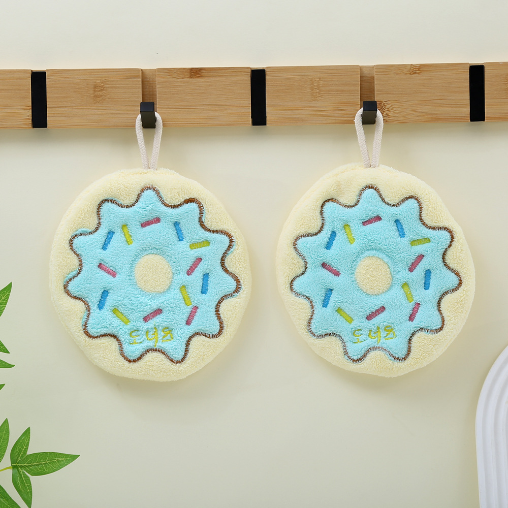 Cartoon Baking Hand Towel Kitchen Hanging Absorbent Easy-Drying Thickeneded Handkerchief Kidsren's Coral Velvet Soft Small Towel