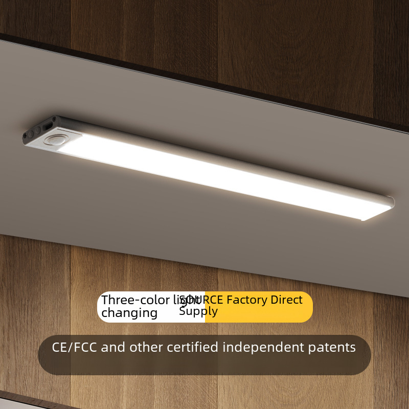 Ultra-Thin Intelligent Rechargeable Human Body Sensor Lamp Magnetic Self-Adhesive Strip Led Wardrobe Cabinet Wine Cabinet Light Strip