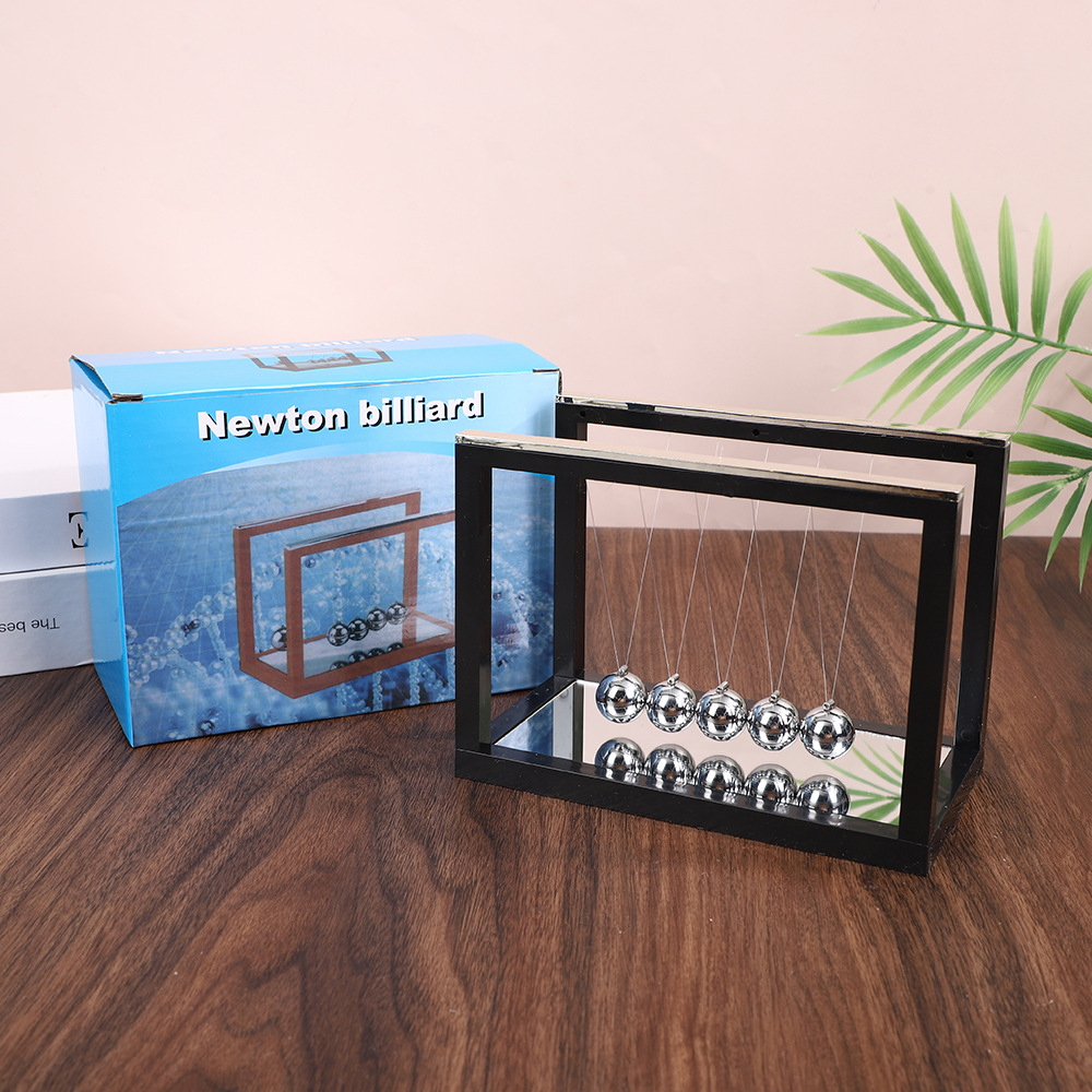 Creative Ornaments Glass Mirror Newton's Pendulum Billiard Ball Physics Law Impact Balance Ball Teacher's Day Student Gift