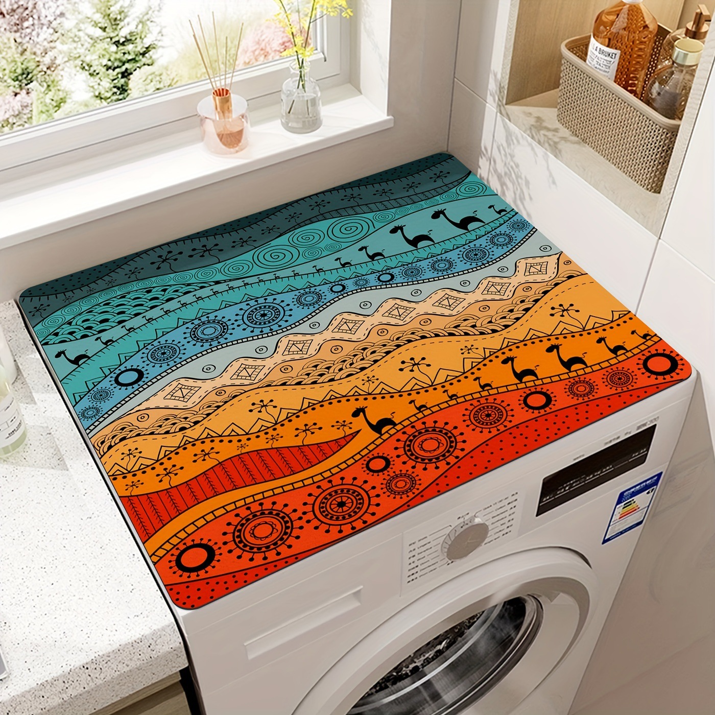 Cross-border temu drum washing machine cover pad household absorbent quick-drying universal cover pad dirt-resistant and easy-to-care dust-proof pad