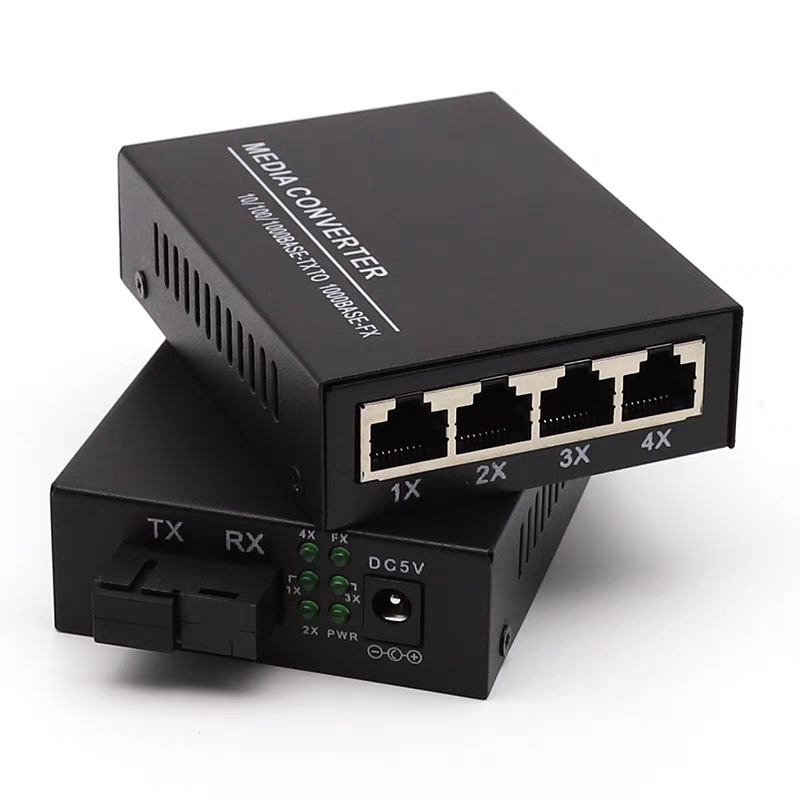 Gigabit Transceiver 1 Optical 4-2-8 Electric Single-Mode Single-Fiber Optical Fiber Photoelectric Converter Surveillance Camera Pair