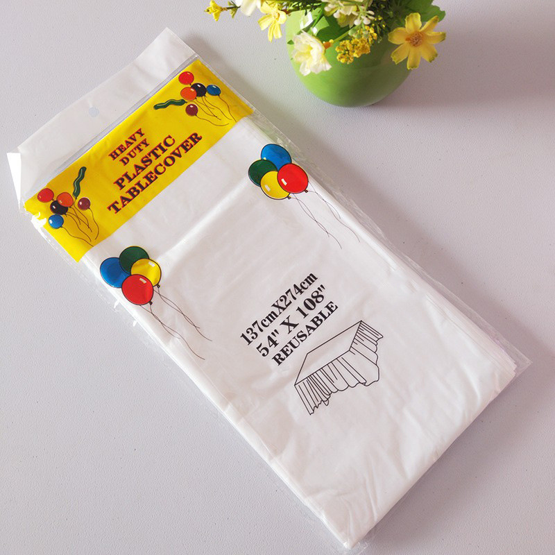 Manufacturer Supplies Disposable Party Tablecloth Pe Plastic Cloth Birthday Dessert Table Pure Color Tablecloth 137*274cm