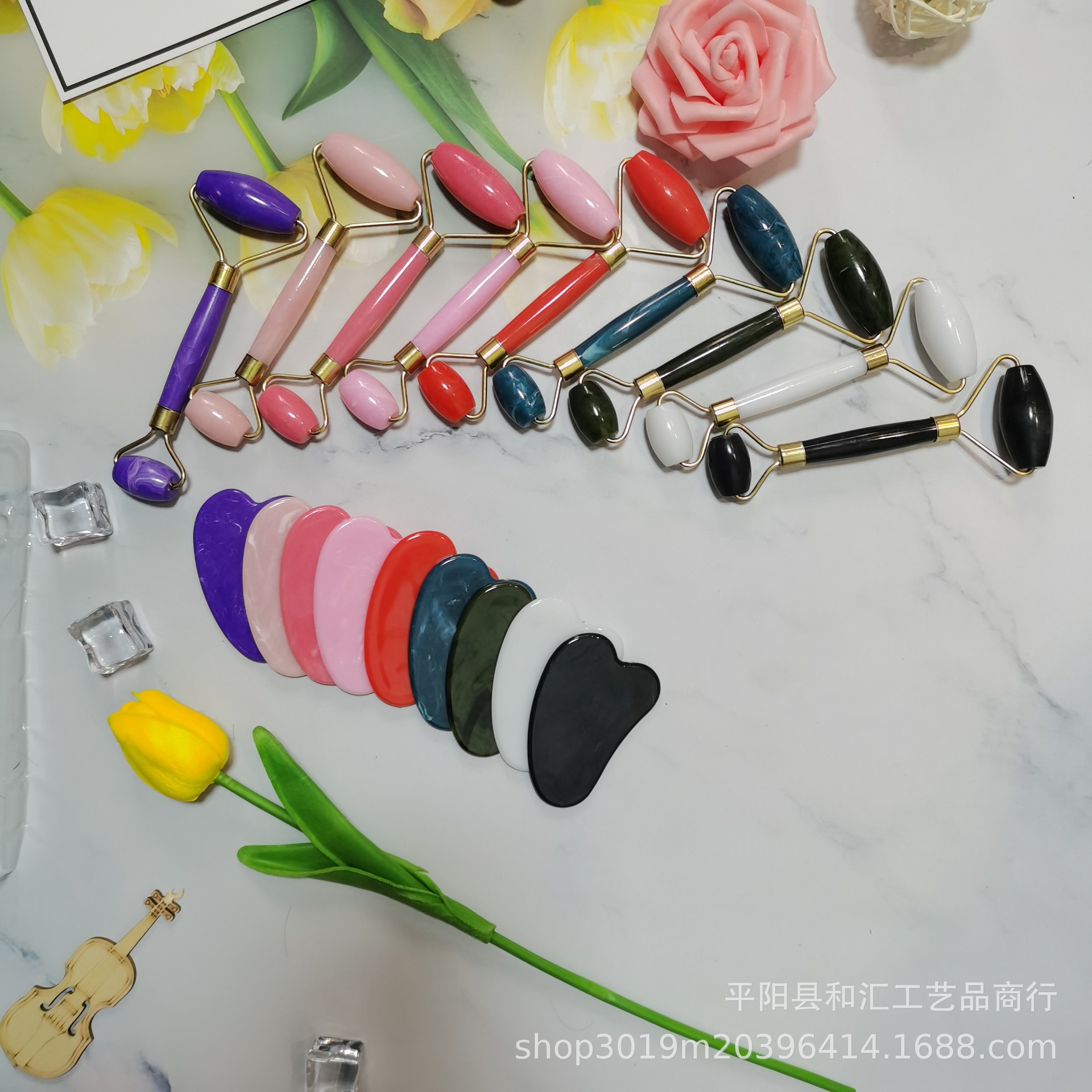 Двойной роликовый массажный стержень подделка нефрита