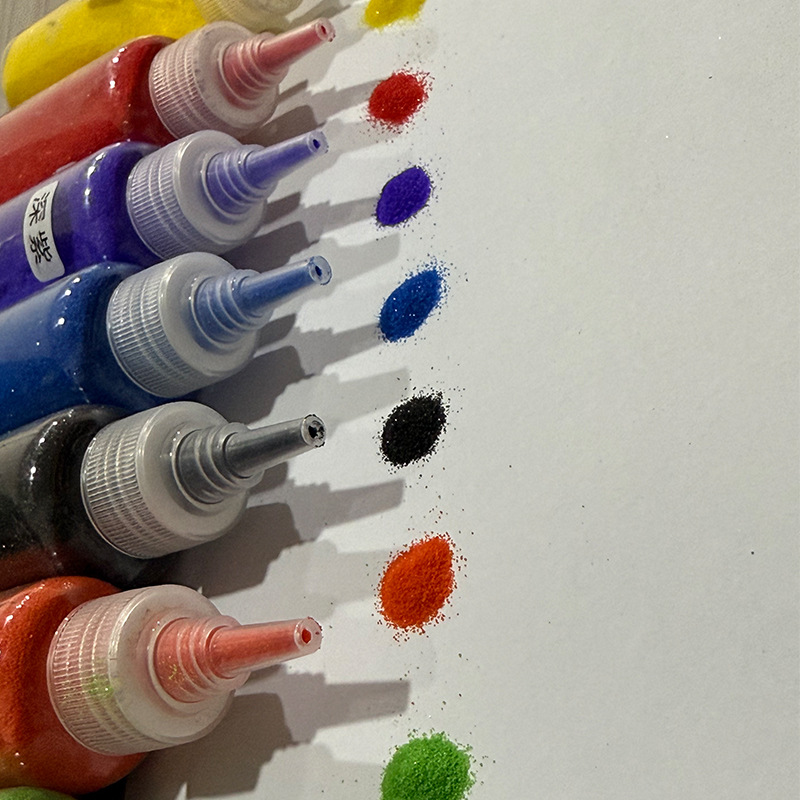 Manufacturer Supplies Colored Sand Kidsren's Entertainment Dyeing Sand Painting Sand 80-120 Mesh Fine Quartz Sand Dyeing Sintered Colored Sand