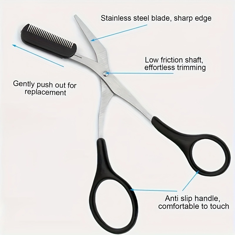 2026 New Cross-Border Dropshipping 3-Piece Eyebrow Trimming Scissors Shaver Set Eyebrow Trimming Scissors