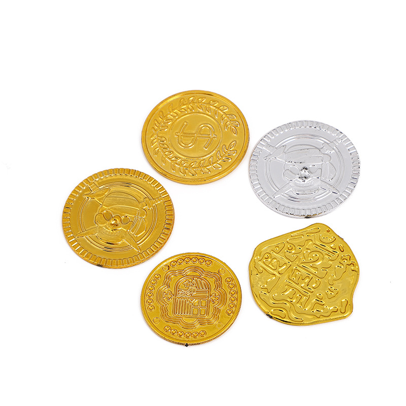 Pirates Gold Coins Game Coins Toys Props Pirates Gold Coins Table Game Accessories Coins Plastic Toy Coins