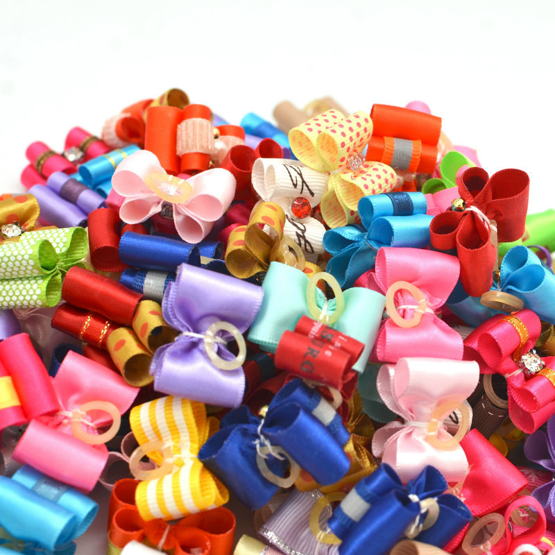 Bow Pearl Pet Rubber Band Hair Accessory Teddy Bichon Dog Cat Fashion Pet Head Flower Ready Stock