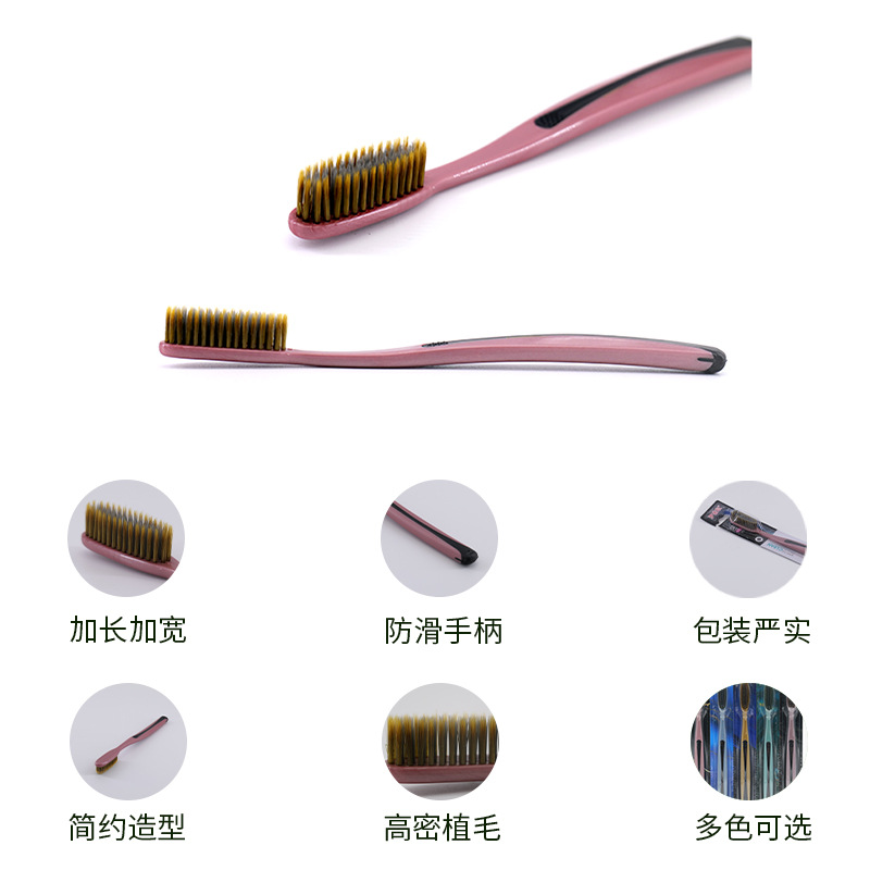 Five-Pack Large-Head Soft-Bristle Toothbrushes with Large Displacement for Enhanced Cleaning Surface Area