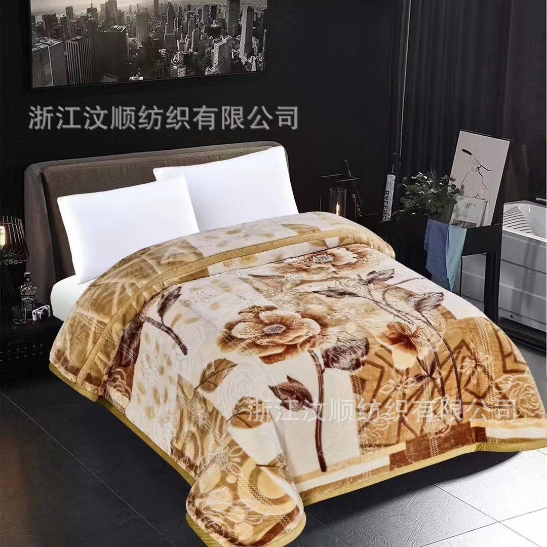 Raschel Blanket Cover Blanket Interwoven Warm Thick Double Layer Factory Cross-Border Wholesale Foreign Trade Yiwu Central and Eastern Europe Africa