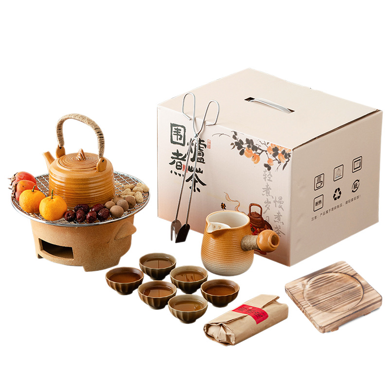 Winter Indoor Tea Brewing Set with a New Style Canister Milk Frother Tea Maker for Family Gatherings Around the Stove, Suitable as a Business Gift