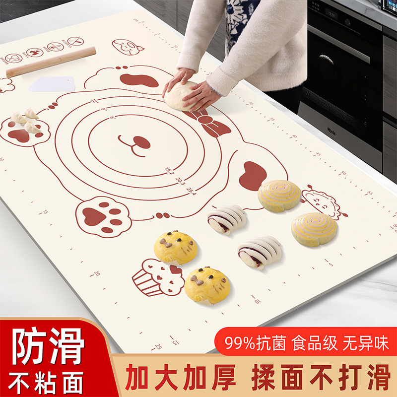 Силиконовый коврик для замеса, домашний, пищевая степень, утолщенный, экстра большой, термостойкий, с мультяшным рисунком, разделочная доска