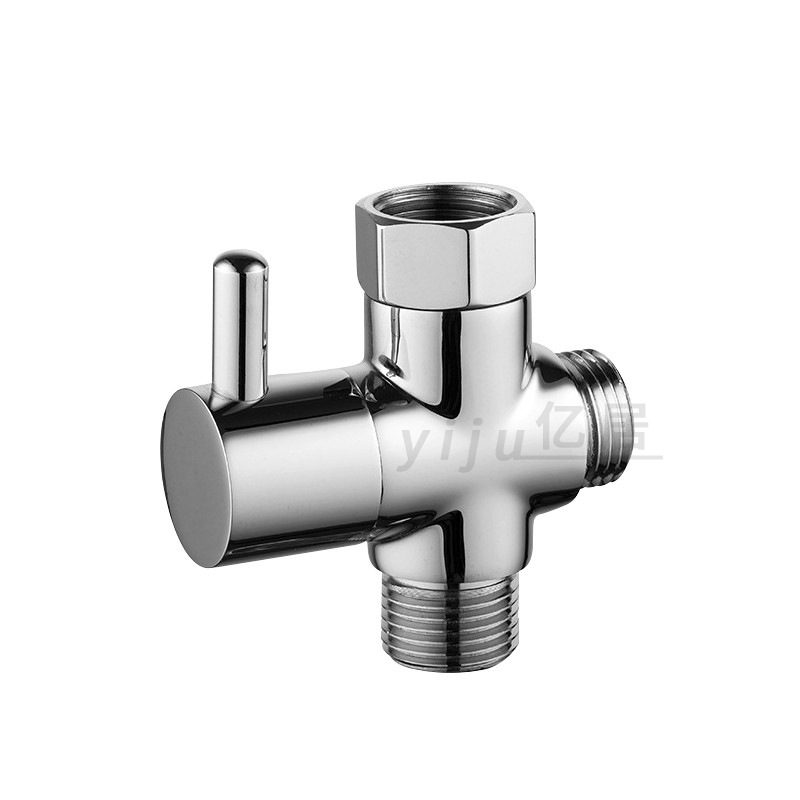 Copper quick-open three-way water separator 4 points shower shower head one in two out valve converter switching valve