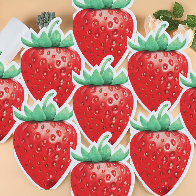 New Apple Strawberry Mushroom Butterfly Watermelon Napkin Paper Birthday Party Daily Life Neutral Paper Tissue