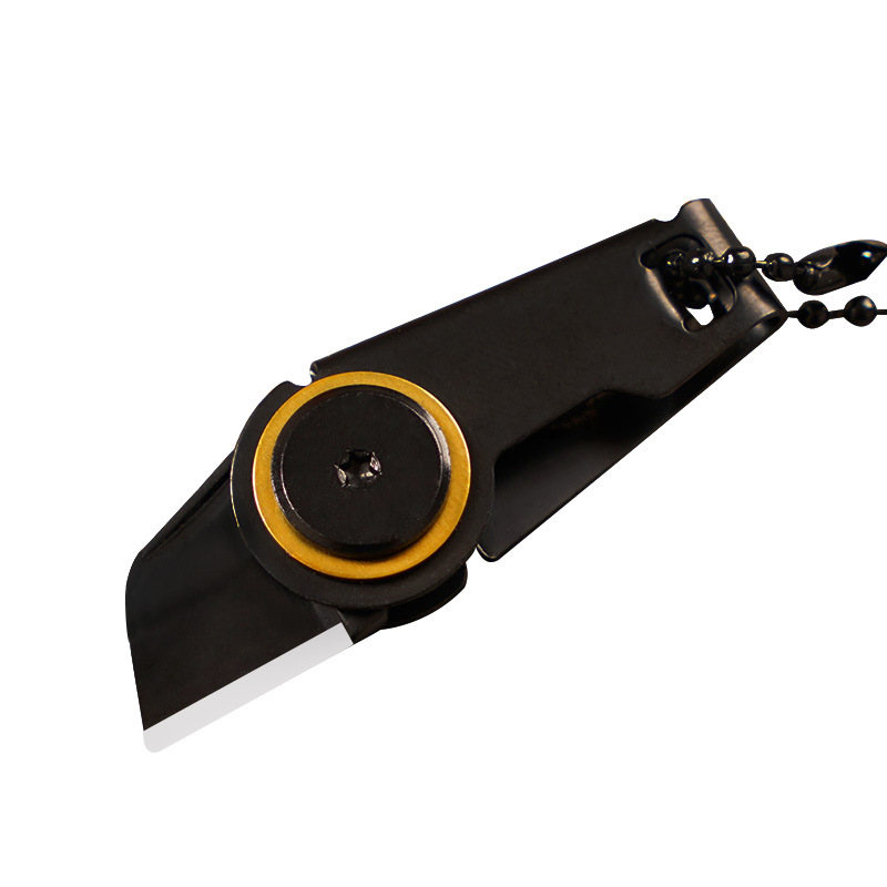 Folding Knife Keychain Mini Knife Express Delivery Portable Pocket Knife Black Chain Pendant Knife
