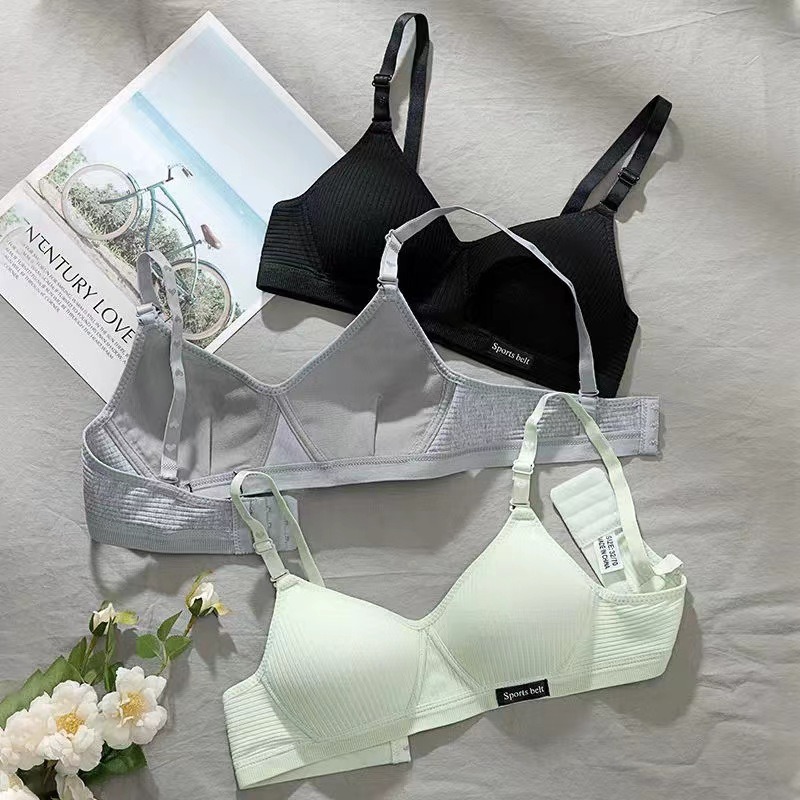 Cross-Border Southeast Asian Underwear for Female Students, Cotton, No Rims, Girls' Amusement Park Thin Bra, Simple Push-Up Bra
