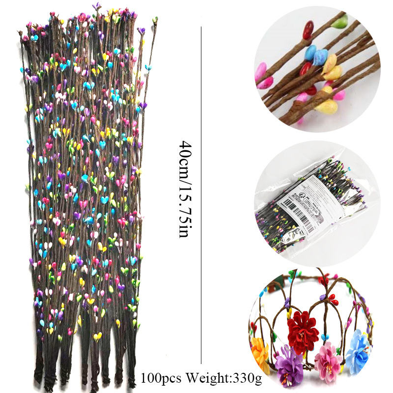 40 см ручные аксессуары для женщин, материалы для DIY, браслет из ягод, венок, повязка на голову из ротанга