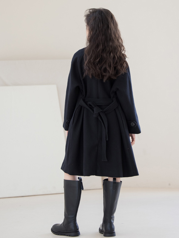 Girls' Woolen Outwears 2025 Autumn and Winter Family Outfits Mother-Daughter Korean Cardigans Mid-Length Big Children's Woolen Outwears