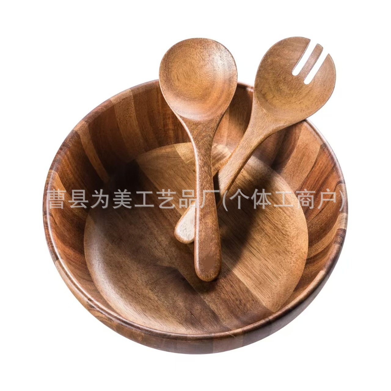 Solid Wood Fruit Salad Bowl Home Kitchen Solid Wood Tableware Acacia Wood Mixing Wooden Bowl Vegetable Wooden Round Rice Bowl