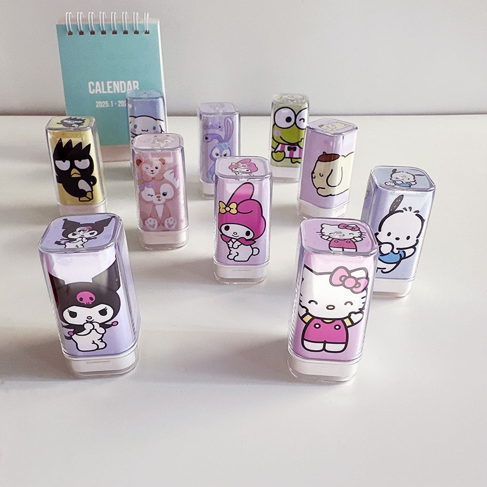 Sanrio Cute Cartoon Kidsren's Reward Seal Colorfulful Pattern Kindergarten Baby Toy Kitty Cat Seal