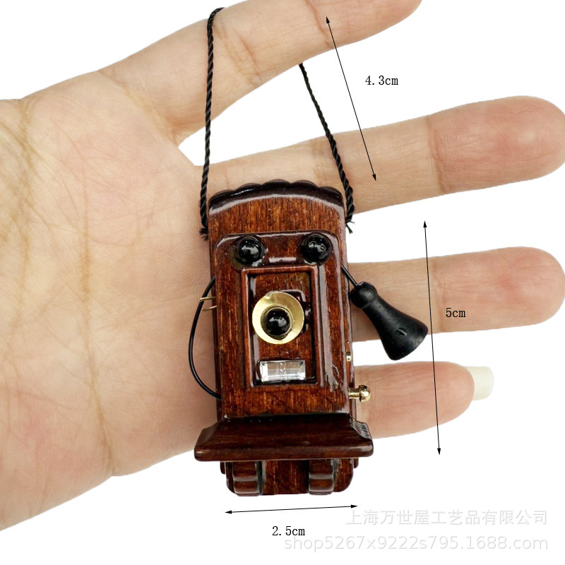 1:12dollhouse doll house mini simulation [retro old wall phone] model ornaments
