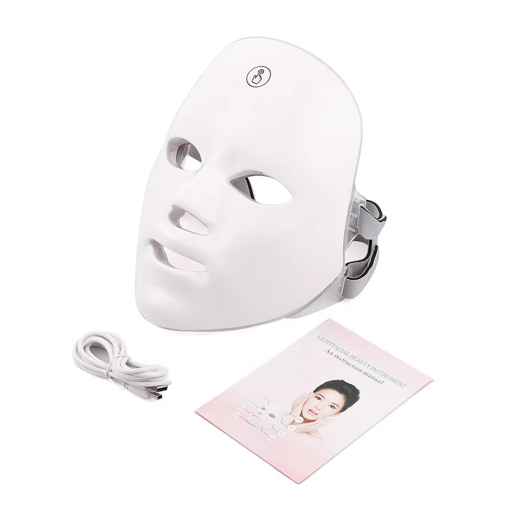 Cross-Border Hot-Selling 7-Color Red Light Mask Beauty Lamp Beauty Light Therapy Photon Beauty Mask Home Led Facial Mask Device