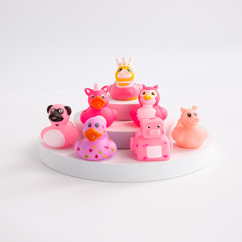 Factory Direct Sales Colorful Vinyl Water Duck Color Combination Jeep Little Duck Pinch and Scream Children's Water Toy
